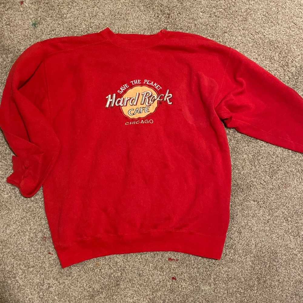 hardrock cafe red crewnevk